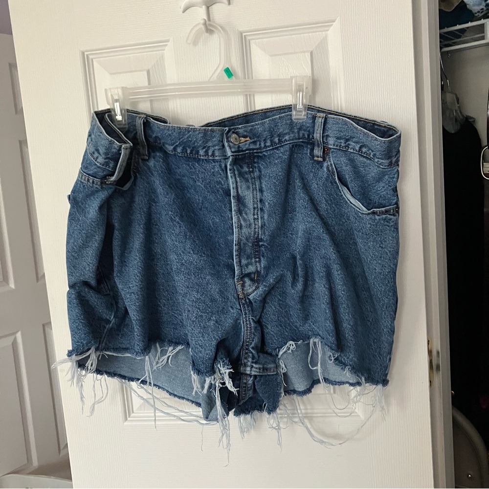 Old Navy High Rise Sky A Line Distressed Shorts